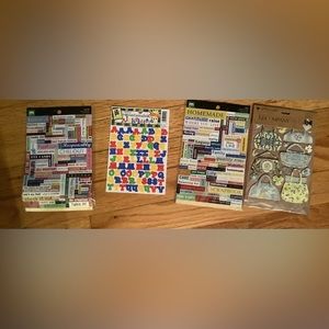 Scrapbook adhesives/stickers. Brand new, lot of 4 sheets. NWT